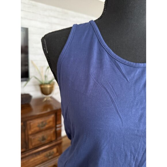 Reoria Navy Drawstring Waist Sleeveless Romper With Pockets Womens Size M - Picture 4 of 10